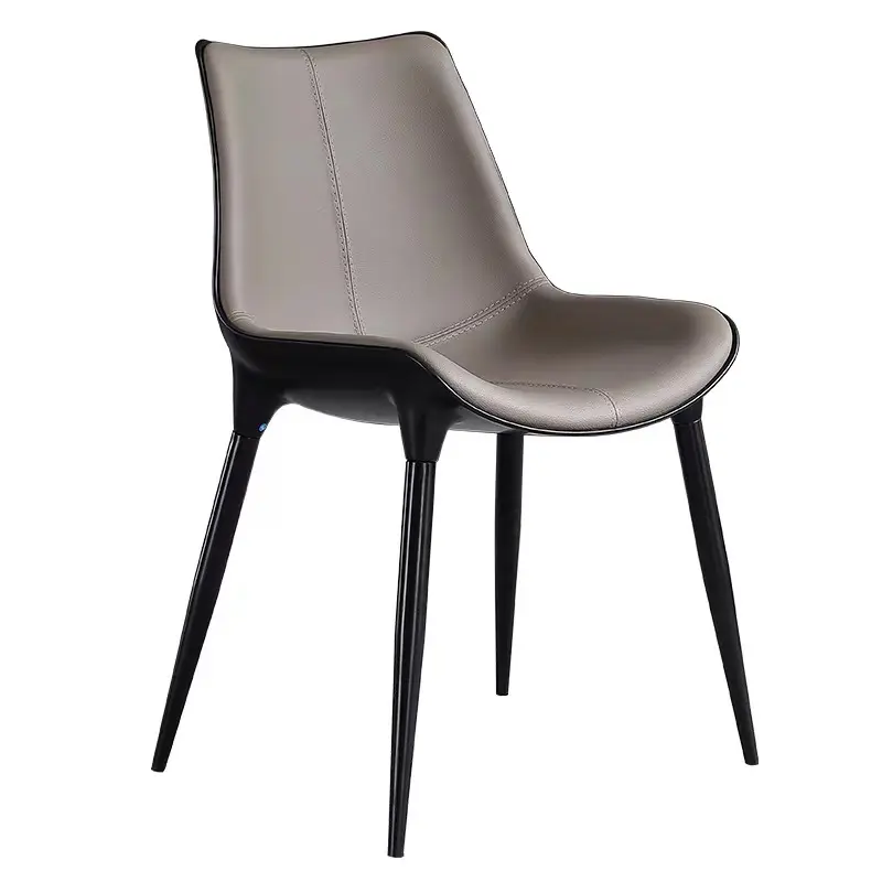 스테인리스 다리 마이크로 섬유 가죽 실내 장식품 유리제 강철 의자를 가진 현대 이탈리아 디자인 빛 호화스러운 식사 의자