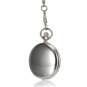 <span class=keywords><strong>Montre</strong></span> de poche à Quartz pour hommes et femmes, cadran à chiffres romains, boîtier argenté avec chaîne, 1 pièce - Product Image 4