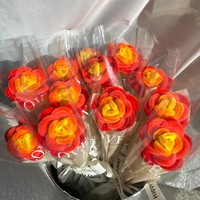 QY Hadiah Pernikahan Mewah untuk Tamu, Hadiah Valentine, Bunga Pipa Berbentuk Lengkung, Bunga Mawar Berwarna Gradasi