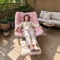 Fauteuil de salon rose tendance haut de gamme, portable, extensible, capitonné, pliable, avec structure métallique, pour salon de beauté et espace de détente