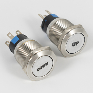 Botón pulsador de paro de emergencia metálico impermeable IP65 de 12mm, 16mm, 19mm, 22mm, 25mm con bloqueo para uso en polipastos - Product Image 1