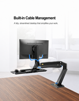 Support d'écran double usage pour poste de travail, bureau debout réglable en hauteur, bureau rotatif pour applications médicales et bureaux, 22-32 pouces