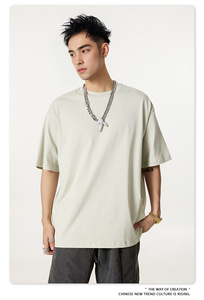 100% algodón 255g tejido alto Casual de gran tamaño para hombre Camiseta cómoda antiácaros Cool <span class=keywords><strong>Zone</strong></span> diseño sólido en blanco - Product Image 5