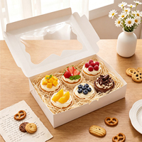 Boîtes à biscuits blanches en gros avec fenêtre transparente, emballage pliable en papier pour pâtisseries et gâteaux