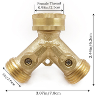 Adaptateur de robinet 2 voies en laiton robuste pour tuyau d'arrosage, connecteur en Y pour irrigation extérieure, vente en gros