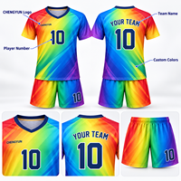 Maillot de football personnalisé à dégradé arc-en-ciel, uniforme d'équipe de football entièrement sublimé, club OEM