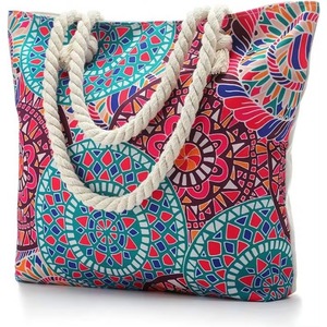 Free Sample Shoulder Bag <b>Canvas</b> Personalised Rope Shopping Vacation <b>Beach</b> Essentials Tropical Fruit Pineapple Pattern Tote Bag - Product Image 3