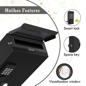 Kotak Surat Smart Lock dengan Kata Sandi Dinamis, Pembukaan Jarak Jauh Bluetooth, Kotak Surat Pintar Tahan Air untuk Pintu Masuk Rumah - Product Image 2