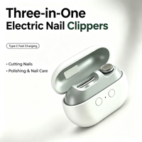 Mini coupe-ongles électrique portable multifonction de poche, lame en plastique, kit de soin des ongles, recharge USB, automatique, OEM ODM