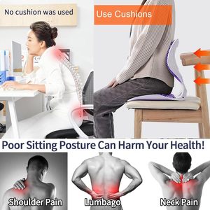 Cojín ergonómico de gel para asiento de coche y oficina con soporte lumbar plegable Agujeros de ventilación Alivia el dolor de espalda - Product Image 5