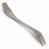 Ustensiles de camping légers 3 en 1 Cuillère combinée en titane pour le camping Couteau à fourchette