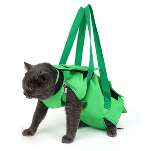 Sac de transport pour chat bleu pliable rond et portable pour les voyages avec trous d'aération - Product Image 4