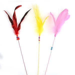 Cross-Border New Long Rod Umwelt freundlicher Kunststoff <span class=keywords><strong>Cat</strong></span> Teaser <span class=keywords><strong>Wand</strong></span> Interaktives Spiel Fun Feather Sound-Making <span class=keywords><strong>Cat</strong></span> <span class=keywords><strong>Toy</strong></span> - Product Image 4