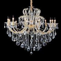 Lustre en cristal de luxe Maria Theresa, grand luminaire suspendu doré pour mariages, lampe suspendue en verre, petite taille