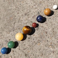 Modèle du système solaire en pierres précieuses naturelles faites à la main, 8 planètes, ensemble de décoration de bureau et de maison, cadeau créatif céleste