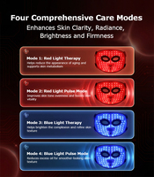 Masque facial LED 4D, 88 ampoules LED, 278 faisceaux, thérapie par lumière rouge, bleue et infrarouge, appareil de soin de la peau en silicone