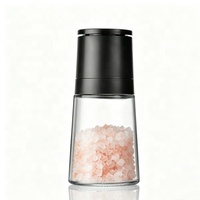 Moulin à poivre manuel rechargeable en verre et plastique, design écologique pour sel, épices, herbes - Accessoire de cuisine portable