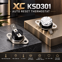 Thermostat XC KSD301 en bakélite à réinitialisation automatique 15A/16A/20A 110V/125V/220V/250V AC 0-210 ° Interrupteur thermique bimétallique UL TUV VDE