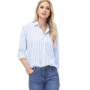 Camicia Oxford da donna di alta qualità camicetta in <span class=keywords><strong>cotone</strong></span> 100% ricamo personalizzato con logo Oxford Plaid <span class=keywords><strong>camicette</strong></span> e camicie modeste - Product Image 5