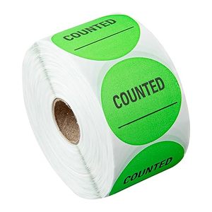 Étiquettes autocollantes rondes vertes, numérotées et inscriptibles, pour l'emballage logistique, diamètre du noyau de 3 pouces - Product Image 1