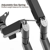Support d'écran professionnel Charmount à rotation 360 degrés, bras double pour moniteur, réglable en hauteur avec ressort à gaz