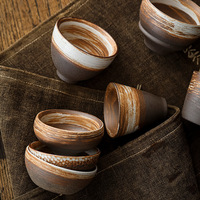 XUANHUI Tasse d'hôte en céramique artisanale japonaise rétro, style antique, cuite au bois, pour dégustation de thé, ensemble de thé Kung Fu, cadeaux d'affaires, finition mate