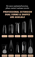 Makeauty, lo último en tendencia, 150 unidades/caja, moldes de plástico cuadrados dobles para uñas, moldes reutilizables para extensión de uñas para uso en salón, con escala transparente