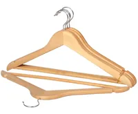 Échantillon gratuit, vente chaude, placard à tête ronde naturelle, cintres en bois pour vêtements pour femmes