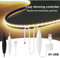 Câble USB en cuivre de 2 m avec variateur de lumière à 3 touches, gradation PWM progressive, 5 V, bande LED Epistar IC, guirlande lumineuse, indice de protection IP33, certifié RoHS CE