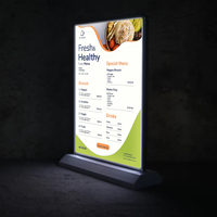 Panneau rechargeable de menu de restaurant de Tableau de caisson lumineux de publicité de bureau d'intense luminosité avec Bttery
