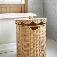Panier de rangement en rotin mignon en forme d'éventail, panier de rangement multifonctionnel pour serviettes de chambre d'enfant en rotin