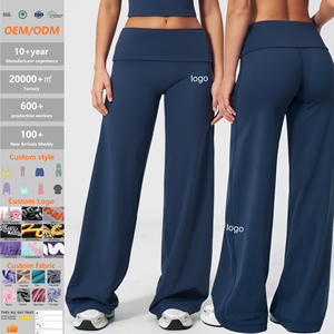 Pantalon large décontracté pour femme, taille haute, pliable, vêtements de sport, leggings pour femme - Vente en gros OEM & ODM personnalisée - Product Image 1