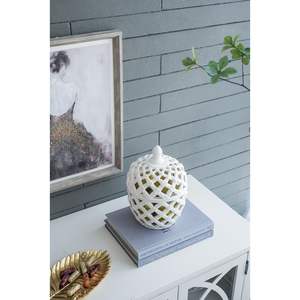 Pot à couvercle Db Bird D8.5x11.5 en céramique, objet décoratif géométrique pour la table de la maison, design contemporain - Product Image 4