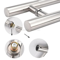 Poignée de porte coulissante en acier inoxydable de type H pour salle de bain, accessoires de douche, poignée de porte en verre, vente chaude