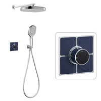 Ensemble de mitigeur de système de douche à tête ronde dissimulé à 2 fonctions pour salle de bain