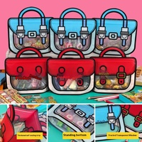 Sacs d'emballage cadeaux en plastique refermables colorés en forme de sac d'école, de voiture ou d'animal, sacs à fermeture éclair pour enfants, fournitures de rangement pour cadeaux d'anniversaire