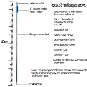 Bán buôn 8mm mục tiêu recurve sợi thủy tinh mũi tên nhà máy bán hàng trực tiếp cho bắn cung săn bắn ngoài trời chụp Ambidextrous cao - Product Image 3