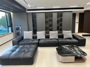 Sofà componibile componibile divano componibile di lusso <span class=keywords><strong>in</strong></span> tessuto <span class=keywords><strong>in</strong></span> <span class=keywords><strong>pelle</strong></span> Combo divano per soggiorno - Product Image 2