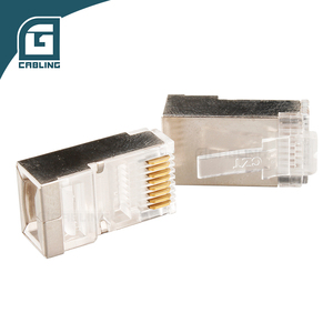 Connecteur RJ45 blindé Cat6 Gcabling, meilleure marque, pour panneau métallique, connecteur <span class=keywords><strong>Ethernet</strong></span> réseau traversant, prix pour panneau - Product Image 1