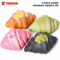 TONGXIN Niet-toxische Jumbo Croissant Squishy 17cm PU Schuim Realistisch Langzaam Stijgend Gebak Squeeze Toy Stress Verlichting Groothandel OEM