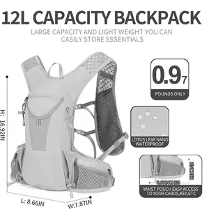 NOPTハイドレーションランニングベルト自転車防水通気性サイクリングバッグバックパック軽量クロスカントリーランニングバックパック