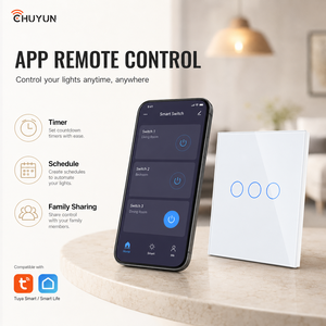 Interrupteur intelligent Tuya WiFi Zigbee <span class=keywords><strong>Ewelink</strong></span> Matter avec panneau en verre, étanche, compatible Tuya/Alexa/Google, sans fil neutre - Product Image 3