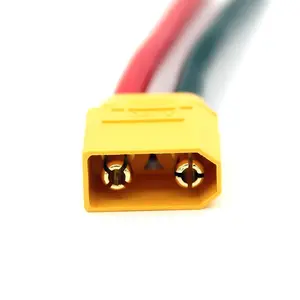 Cable de silicona con conector macho y hembra, Cable de silicona rojo y negro, longitud personalizada, Avión de Control remoto XT30U XT60 XT60H XT90H