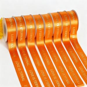 Usine Stocké 100% Polyester Logo Personnalisé Couleur <span class=keywords><strong>Rose</strong></span> Personnalisé Simple/Double Face 1 Pouce <span class=keywords><strong>25</strong></span> mm <span class=keywords><strong>Ruban</strong></span> de Satin - Product Image 2