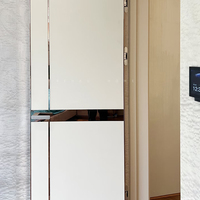 Porte intérieure en aluminium insonorisée et résistante à l'humidité avec cadre en aluminium et revêtement en cuir au design moderne pour appartement