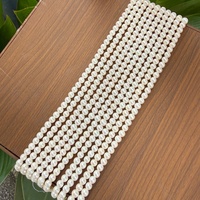 Chaîne de perles rondes de qualité AA de 5-6 mm, perles d'eau douce cultivées, pour la fabrication de colliers et de bracelets faits à la main