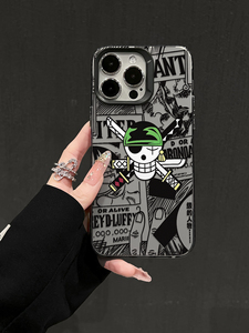 Coque de téléphone personnalisée antichoc avec motif de crâne de pirate et croix d'os pour <span class=keywords><strong>iPhone</strong></span> 17/15 Pro Max, impression de bande dessinée - Product Image 3