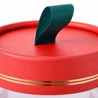 Individuell Bedruckte Weihnachtsgeschenk-Zylinderbox mit Fenster Transparente Süßigkeiten-Keksbox mit Bandgriff Großhandel Feiertagsverpackung