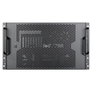 SilverStone RM600 6U Rackmount Server Chassis Dual PSU Support 3*360 Radiator 6*3.5+4*2.5Drive Bays Compatible Tool Black - Product Image 1