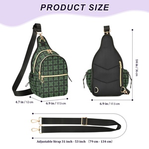 Hawaiian Green Ulu <b>Leaf</b> Print Custom Logo Messenger Bag Small Polyester Waterproof Women Custom Men Crossbody Shoulder Bag - Product Image 2